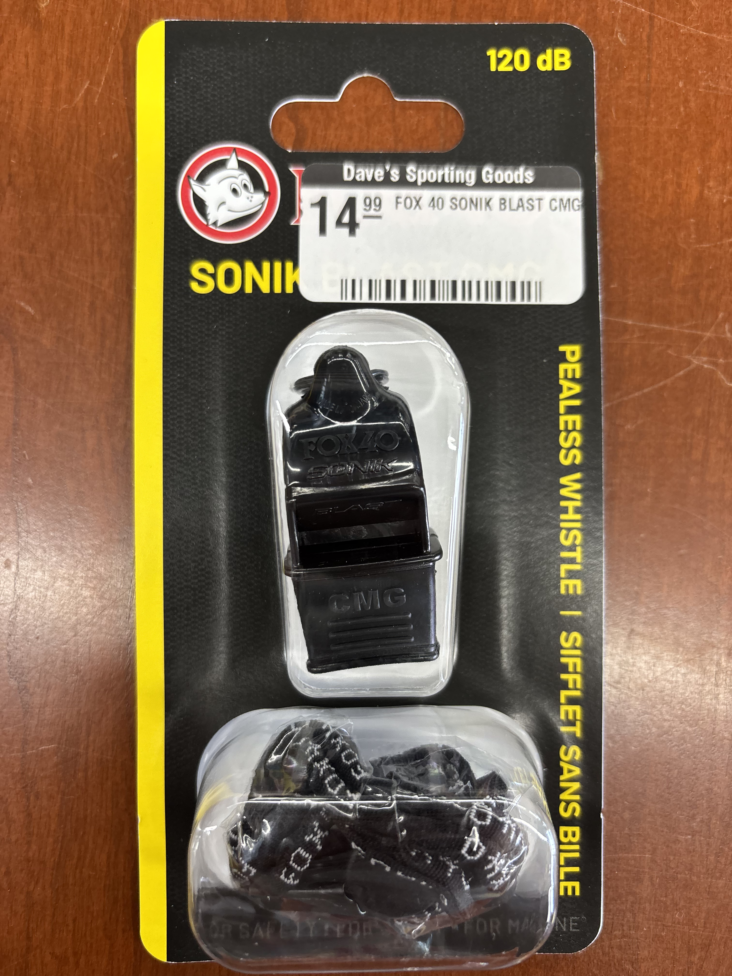 Fox 40 Sonik Blast CMG Pealess Whistle with Lanyard | 120 dB Loud Safety & Sports Officials Whistle