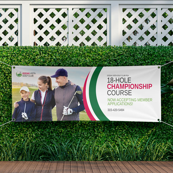 Custom Banner of Golf in Daves Sports Shop