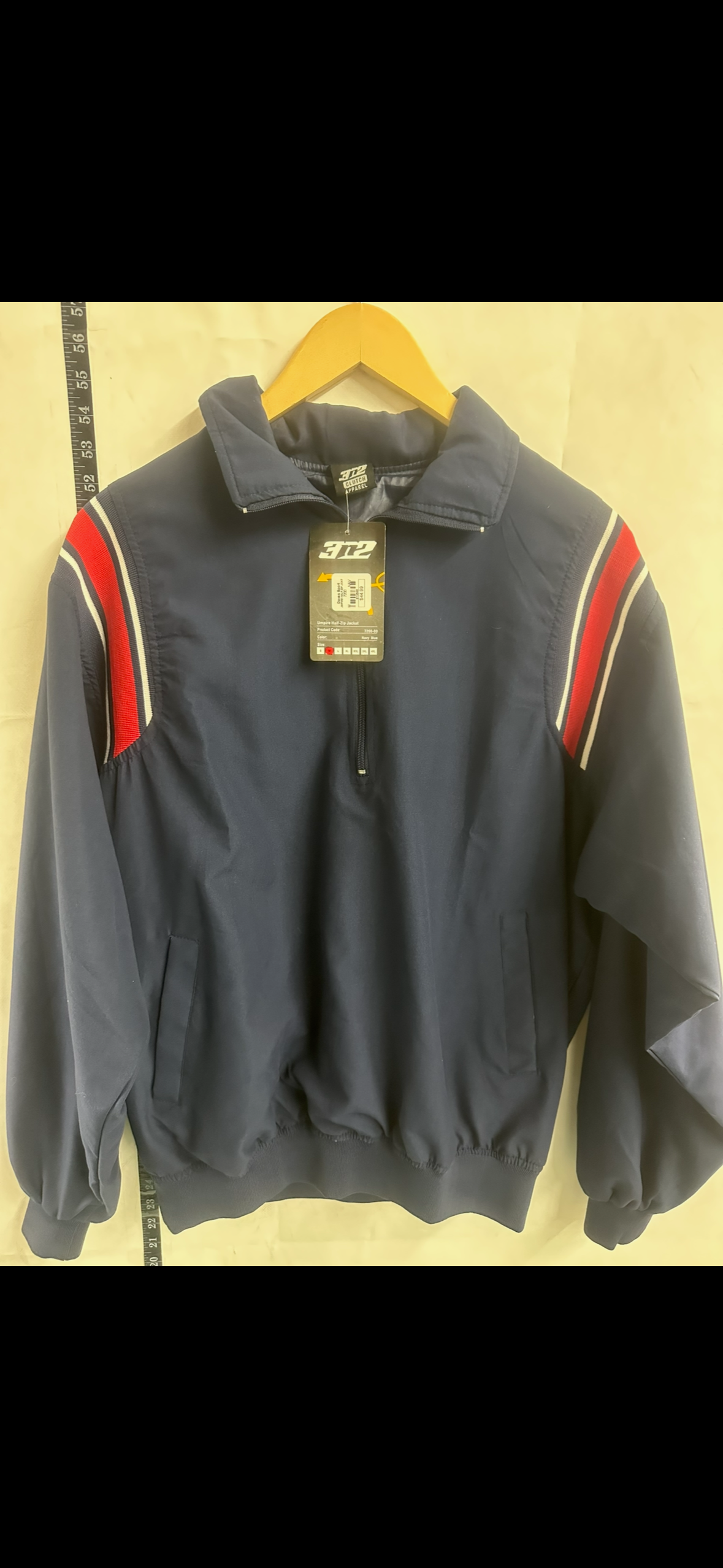 Smitty Umpire Half-Zip Jacket – Navy/Red/White – Adult Medium