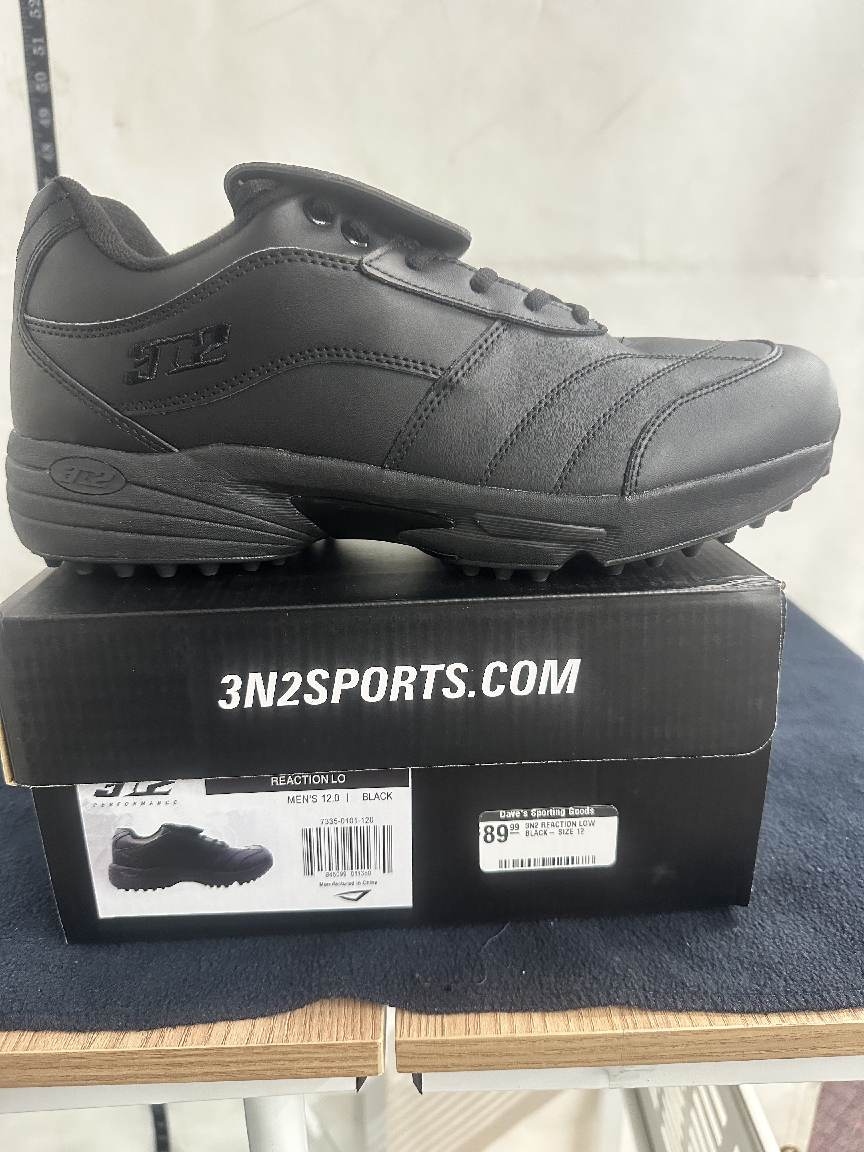 3N2 Reaction Low Plate Shoes Black - Size 12M